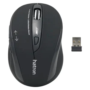 ماوس بی‌سیم هترون مدل HMW120SL با حسگر اپتیکال، دارای 6 کلید، دارای قابلیت Auto power، رابط دانگل USB، باتری آلکالاین قلمی، دقت 1600 DPI، فرکانس 2.4 گیگاهرتز